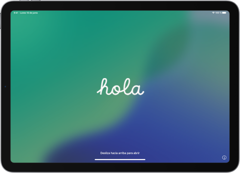 Pantalla de Hola de un iPad con lista de redes Wi-Fi
