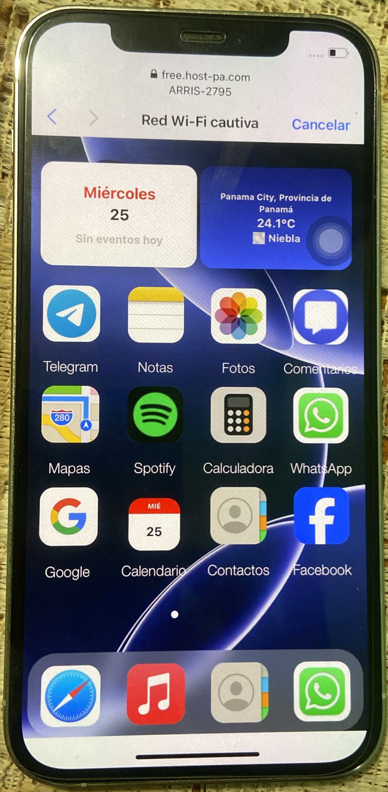 Confirmación de conexión al portal